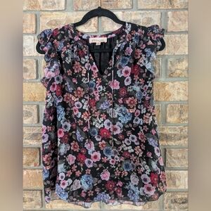 Philosophy Women's Floral Blouse - Black, Pink, and Blue